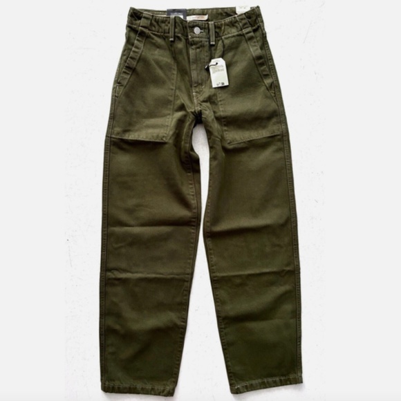 Levis Womens Nwt Baggy Dad Olive Green Straight Utility Jeans A84200001 27 x 30 - Picture 1 of 5